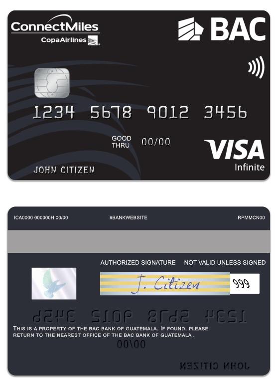 Guatemala BAC Bank visa infinite card